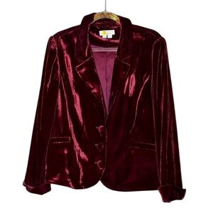 Boden Kingsley Wine Burgundy Velvet Stretch Jacket Style T0641